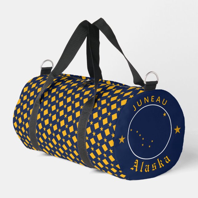 Alaska Bag, gym, travel bag, USA, Alaskan Flag Duffle Bag (Left Corner)