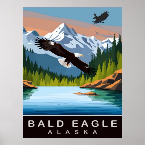 Alaska Bald Eagle Travel Poster