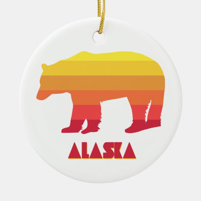 Alaska Bear Ceramic Ornament (Front)