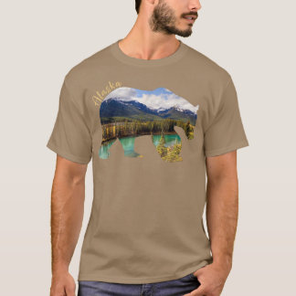 Alaska Bear - Grizzly Bear With Alaska Mountains 3 T-Shirt