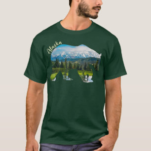 Alaska Bear - Grizzly Bear With Alaska Mountains 4 T-Shirt