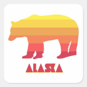 Alaska Bear Square Sticker