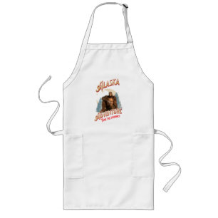 Alaska Bigfoot Adventure Retro Wilderness Art Long Apron