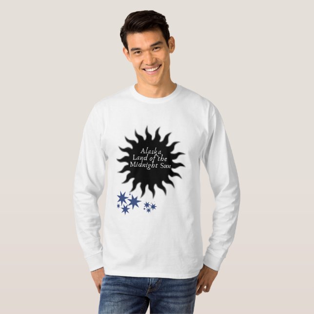 Alaska Black Midnight Sun Art T-Shirt (Front Full)