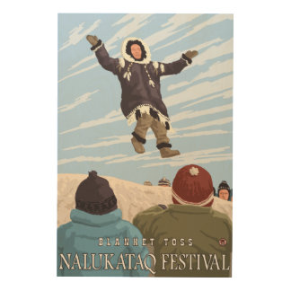 Alaska Blanket Toss - Nalukataq Festival, Wood Wall Art
