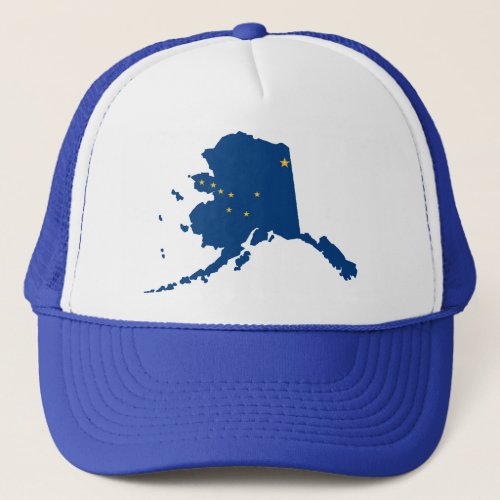 Alaska Blue Snap Back Mesh Trucker Hat