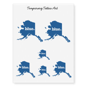 ALASKA BLUE STATE TEMPORARY TATTOOS