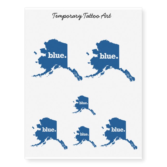 ALASKA BLUE STATE TEMPORARY TATTOOS (Front)