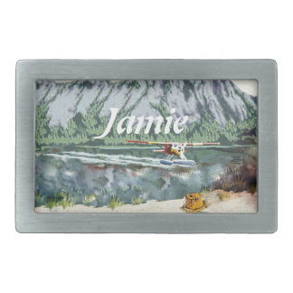 Alaska Bush Plane And Fishing Travel Belt Buckle