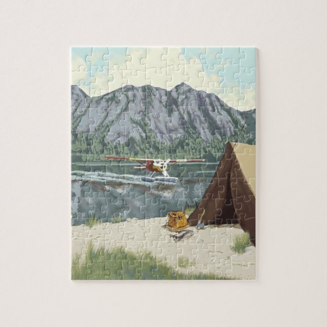 Alaska Bush Plane And Fishing Travel Jigsaw Puzzle (Vertical)