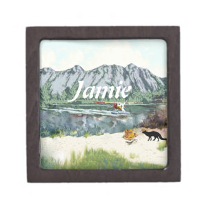 Alaska Bush Plane And Fishing Travel Keepsake Box