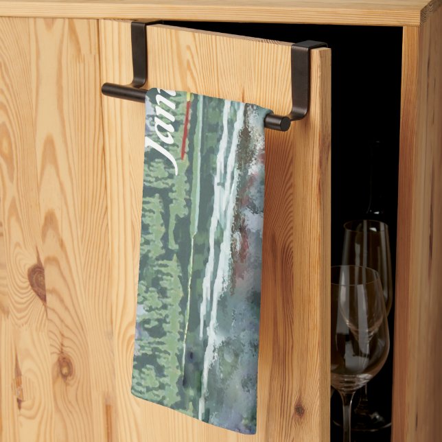 Alaska Bush Plane And Fishing Travel Kitchen Towel (Thirds Fold)