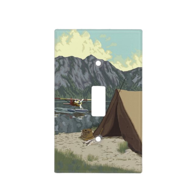 Alaska Bush Plane And Fishing Travel Light Switch Cover (Front)