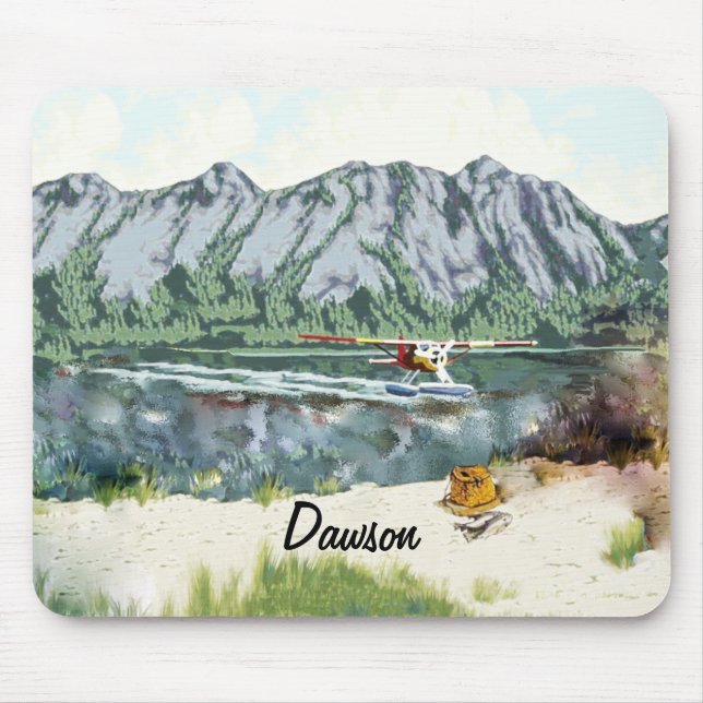 Alaska Bush Plane And Fishing Travel Mouse Pad (Front)