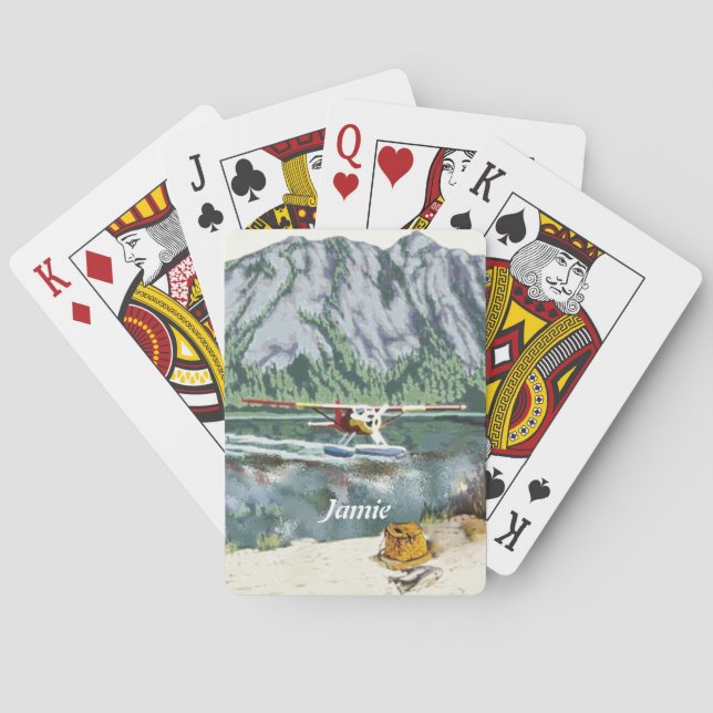 Alaska Bush Plane And Fishing Travel Poker Cards (Back)