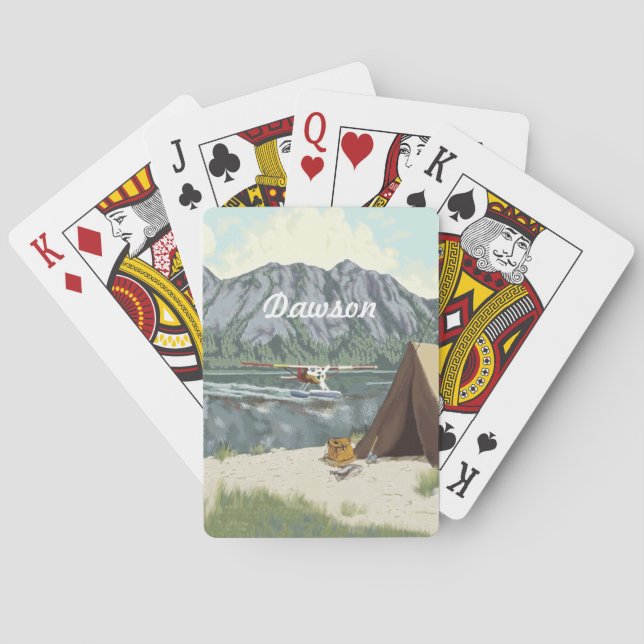 Alaska Bush Plane And Fishing Travel Poker Cards (Back)