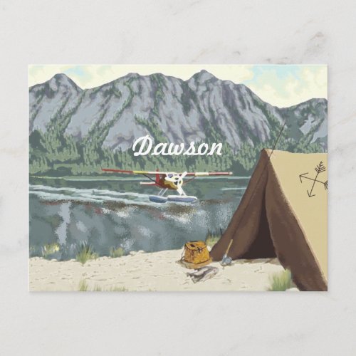 Alaska Bush Plane And Fishing Travel Postcard