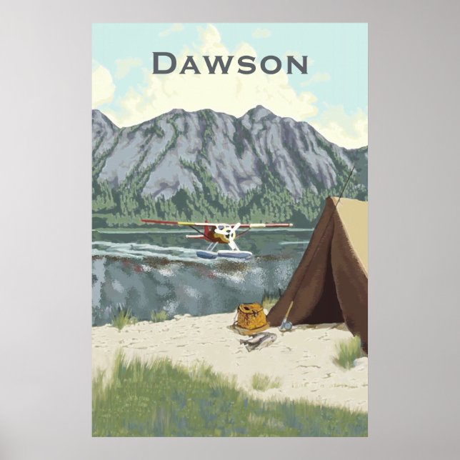 Alaska Bush Plane And Fishing Travel Poster (Front)