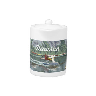 Alaska Bush Plane And Fishing Travel Teapot