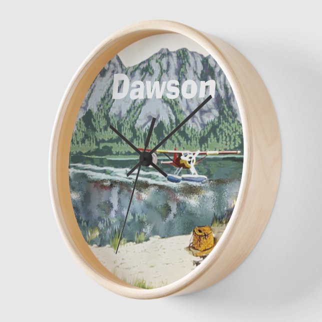 Alaska Bush Plane And Fishing Travel Wall Clock (Angle)