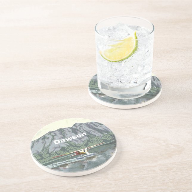 Alaska Bush Plane Moutain Travel Drink Coaster (Side)