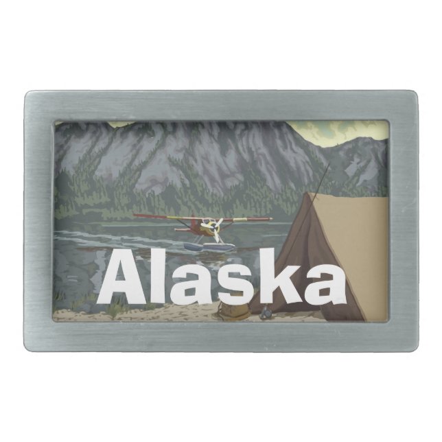 Alaska Bush Plane Souvenirs Belt Buckle (Front)