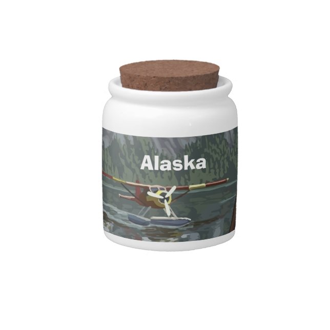 Alaska Bush Plane Souvenirs Candy Jar (Front)