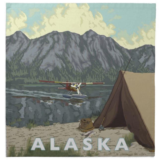 Alaska Bush Plane Souvenirs Cloth Napkin (Front)