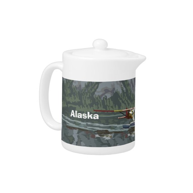 Alaska Bush Plane Souvenirs Teapot (Left)