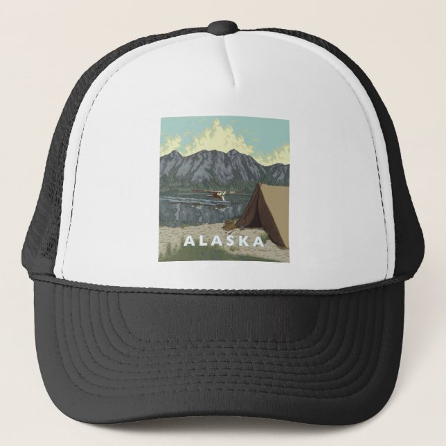Alaska Bush Plane Souvenirs Trucker Hat (Front)