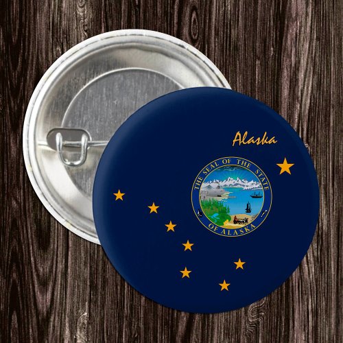 Alaska button patriotic Alaskan Flag fashion Button