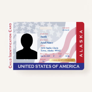 ALASKA - Child ID Card Badge
