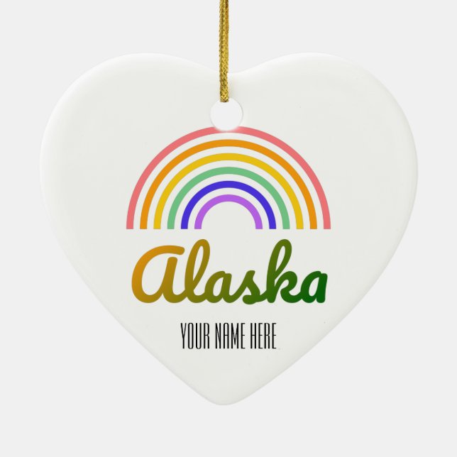 Alaska - Christmas - Personalized Ceramic Ornament (Back)