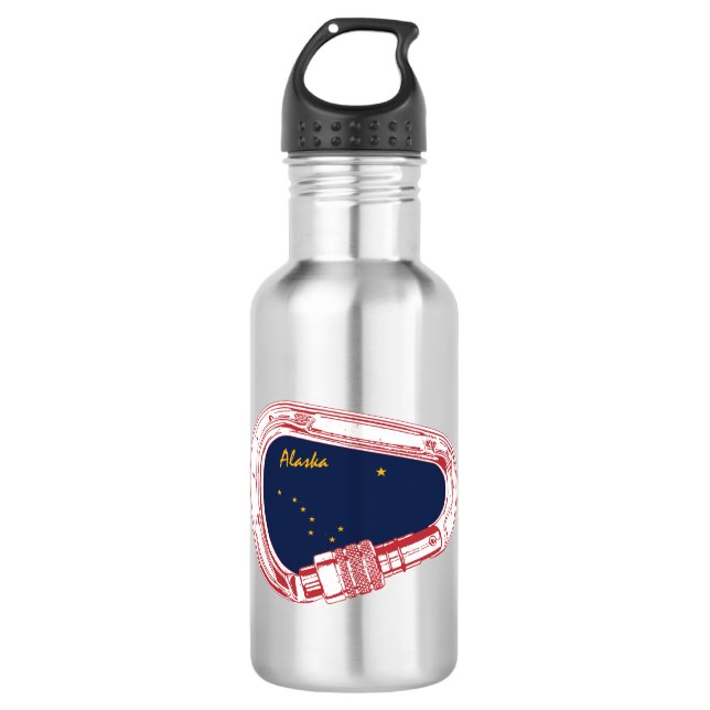 Alaska Climbing Carabiner Stainless Steel Water Bottle (Front)