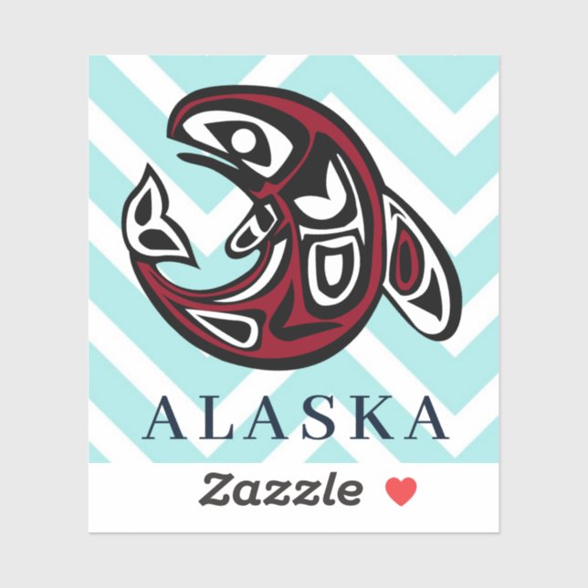 Alaska Coast Native American Orca Killer Whale Art Sticker (Sheet)