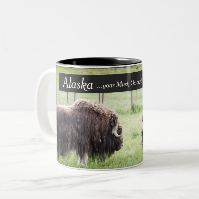 Alaska Coffee Mugs - Musk Ox Awaits (Front Left)