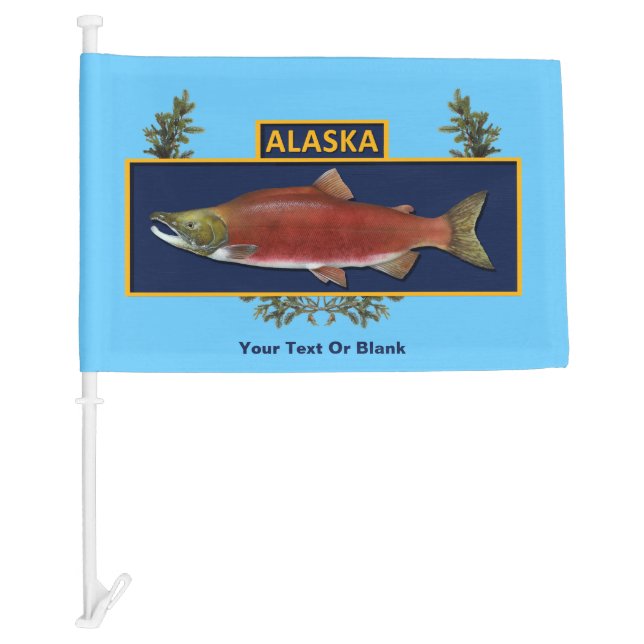 Alaska Combat Fisherman Badge Car Flag (Front)
