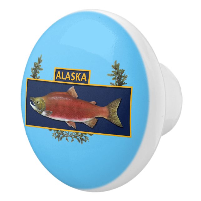 Alaska Combat Fisherman Badge Ceramic Knob (Right)