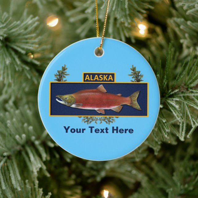 Alaska Combat Fisherman Badge Ceramic Ornament (Tree)