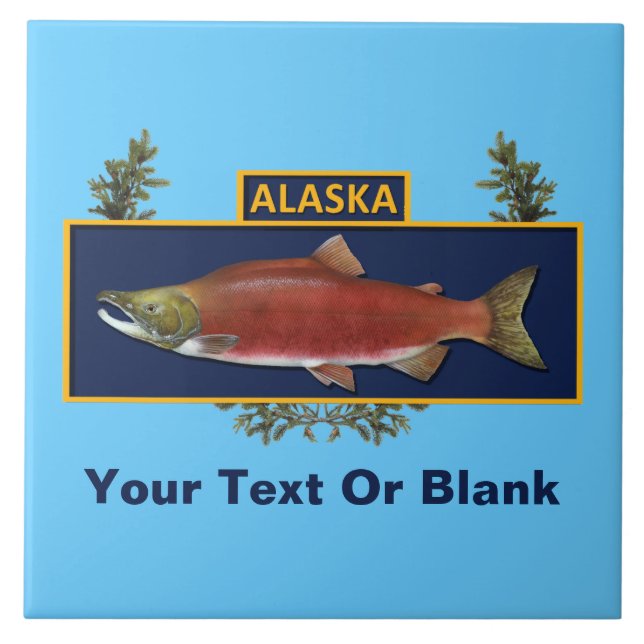 Alaska Combat Fisherman Badge Ceramic Tile (Front)