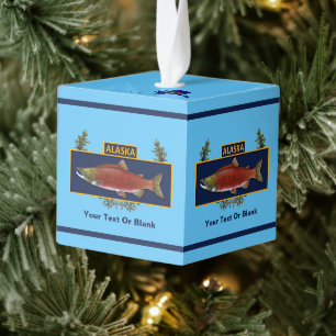 Alaska Combat Fisherman Badge Cube Ornament