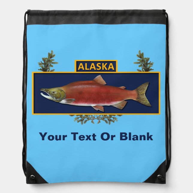 Alaska Combat Fisherman Badge Drawstring Bag (Front)