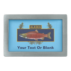 Alaska Combat Fisherman Badge Rectangular Belt Buckle