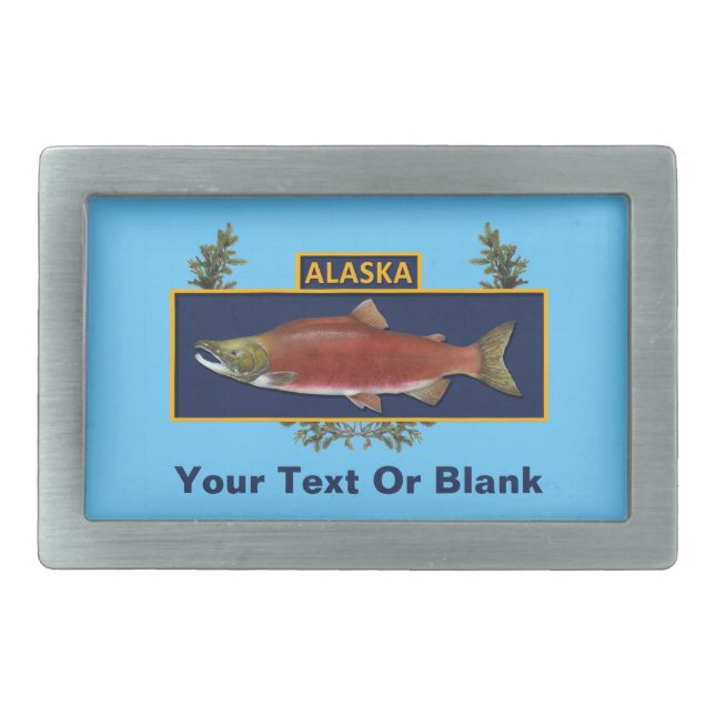 Alaska Combat Fisherman Badge Rectangular Belt Buckle (Front)