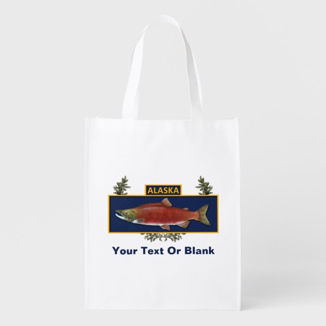 Alaska Combat Fisherman Badge Reusable Grocery Bag (Front)