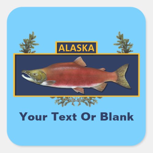 Alaska Combat Fisherman Badge Square Sticker