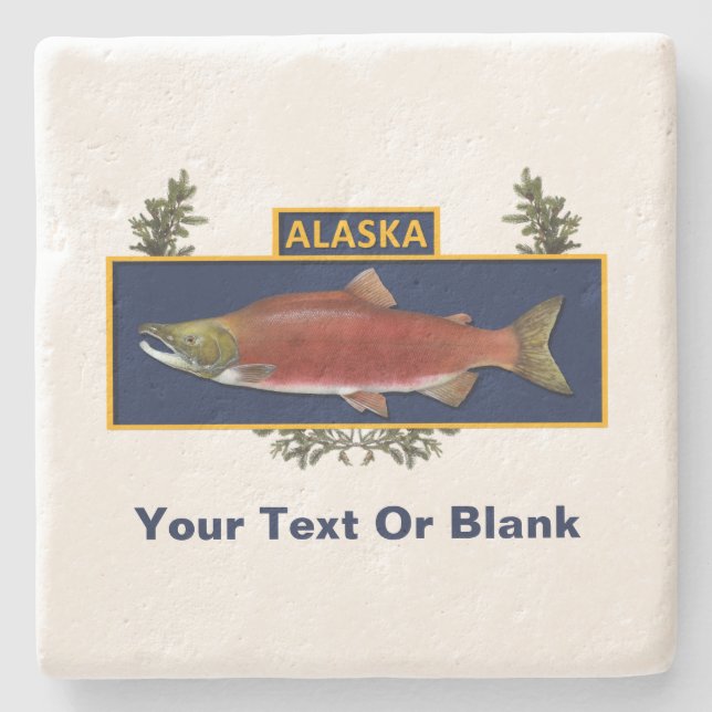 Alaska Combat Fisherman Badge Stone Coaster (Front)