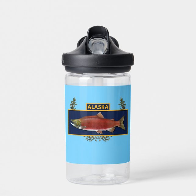 Alaska Combat Fisherman Badge Water Bottle (Front)