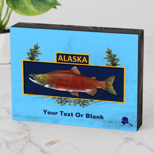 Alaska Combat Fisherman Badge Wooden Box Sign (In Situ Horizontal)