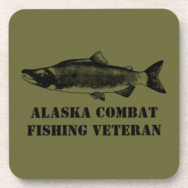 Alaska Combat Fishing Veteran Beverage Coaster (Front)